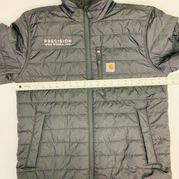 Carhartt Men's Gilliam Precision Iron Branded Full Zip Puffer Jacket Size M - Picture 11 of 13